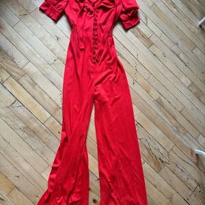Vibrant Vintage Red Jumpsuit